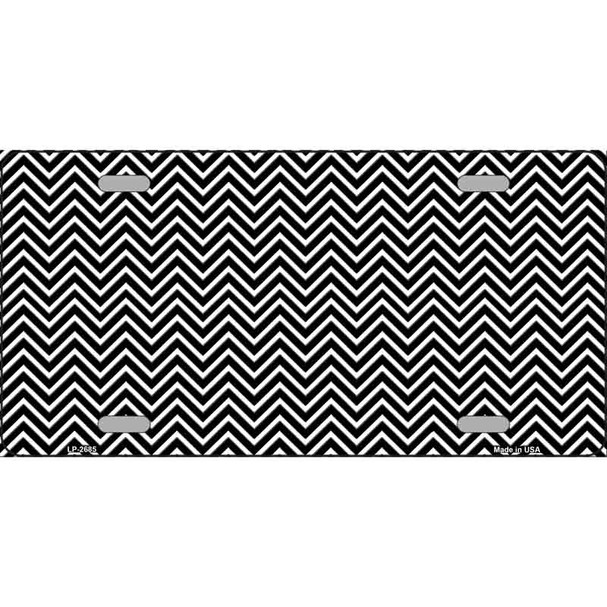 Black White Chevron Wholesale Metal Novelty License Plate