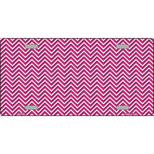 Pink White Chevron Wholesale Metal Novelty License Plate