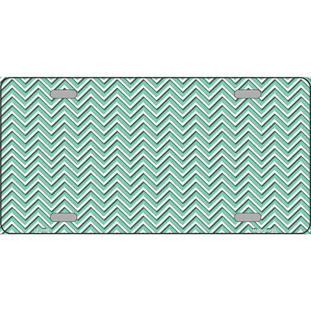 Mint White Chevron Wholesale Metal Novelty License Plate