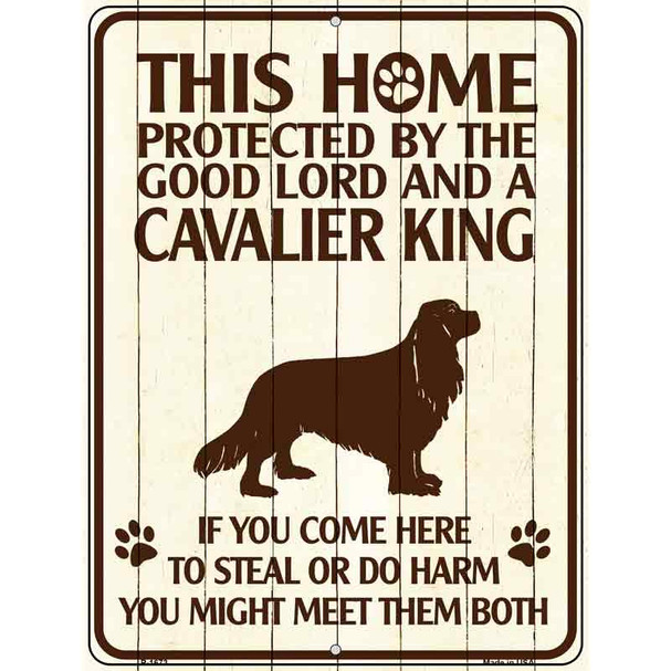 This Home Protected By A Cavalier King Parking Sign Metal Novelty Wholesale