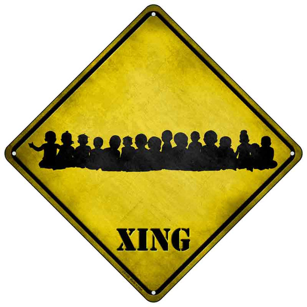 Toddler Crowd Xing Novelty Metal Crossing Sign Wholesale