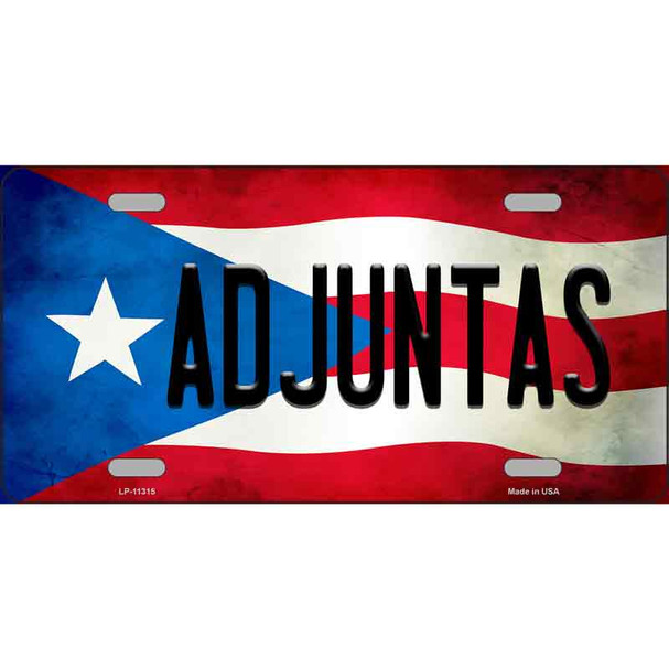 Adjuntas Puerto Rico Flag License Plate Metal Novelty Wholesale