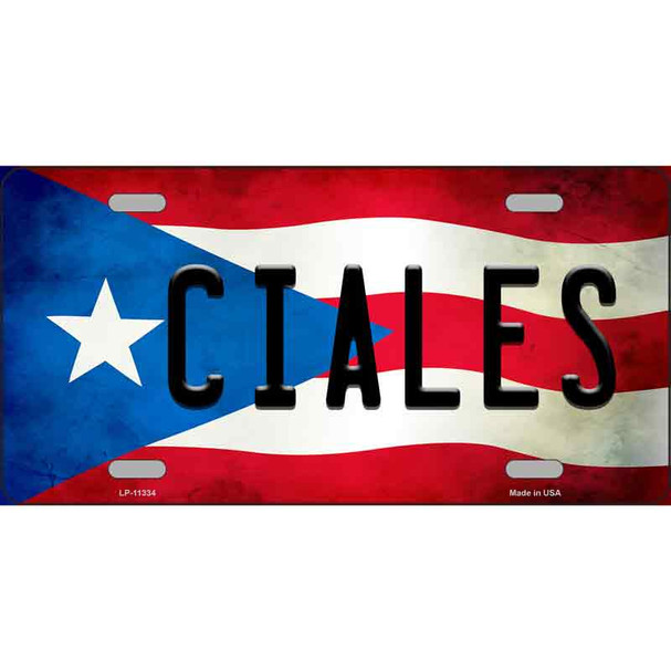 Ciales Puerto Rico Flag License Plate Metal Novelty Wholesale