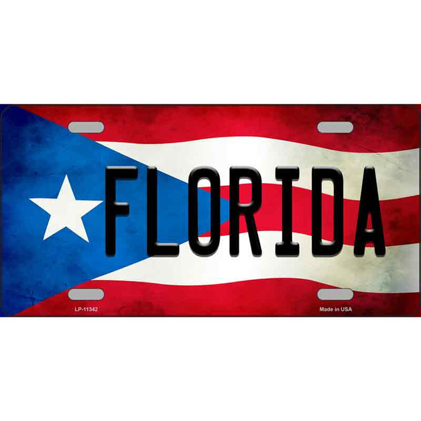 Florida Puerto Rico Flag License Plate Metal Novelty Wholesale