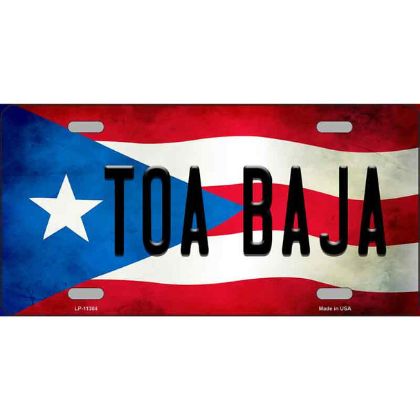Toa Baja Puerto Rico Flag License Plate Metal Novelty Wholesale