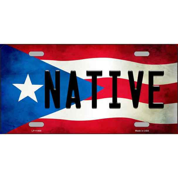 Native Puerto Rico Flag License Plate Metal Novelty Wholesale