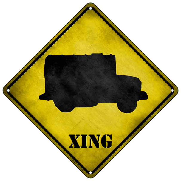 Military Truck Xing Wholesale Novelty Metal Crossing Sign