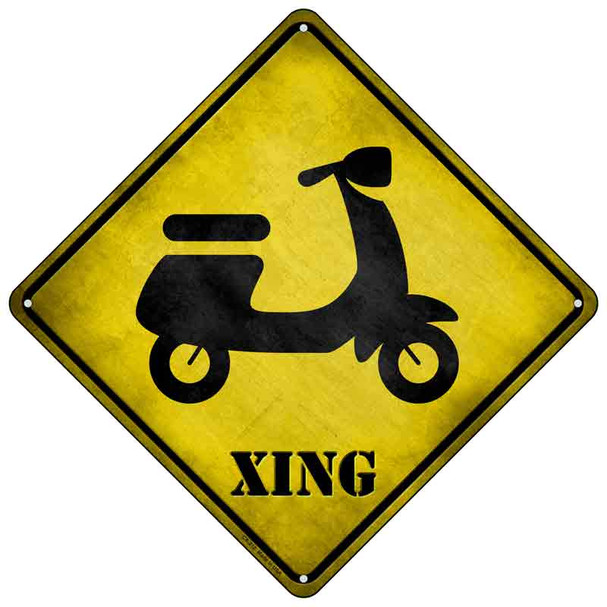 Moped Xing Wholesale Novelty Metal Crossing Sign
