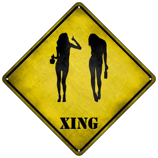 Drunk Women Xing Wholesale Novelty Metal Crossing Sign