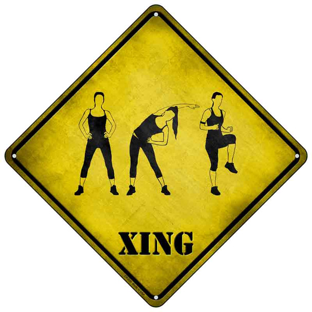 Women Working Out Xing Wholesale Novelty Metal Crossing Sign