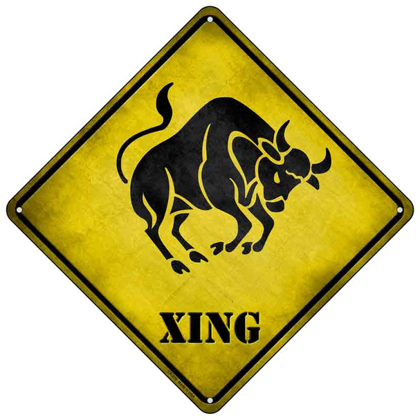 Taurus Zodiac Animal Xing Wholesale Novelty Metal Crossing Sign