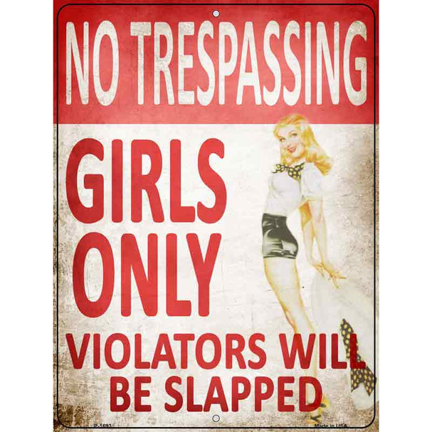 No Trespassing Girls Only Parking Sign Wholesale Metal Novelty