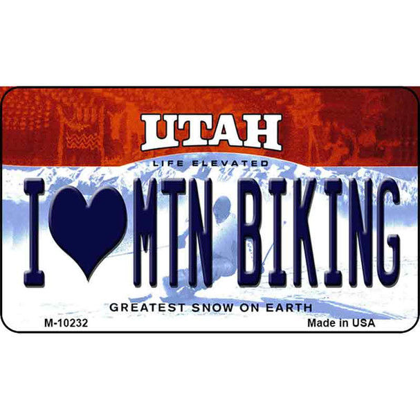 I Love Mtn Biking Utah State License Plate Wholesale Magnet