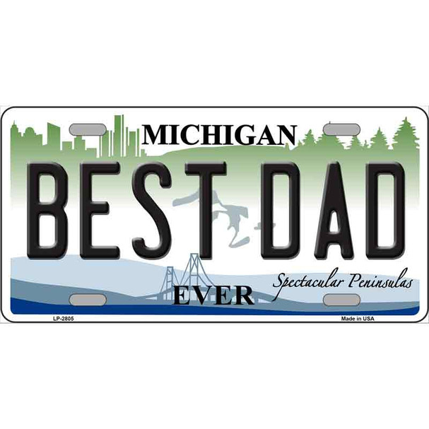 Best Dad Michigan State Wholesale Metal Novelty License Plate