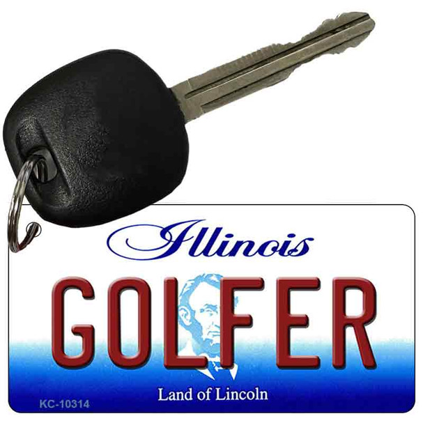 Golfer Illinois State License Plate Wholesale Key Chain