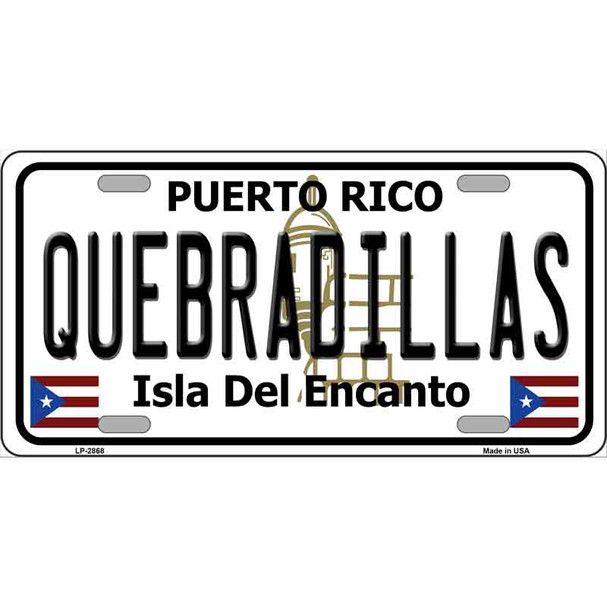 Quebradillas Puerto Rico Wholesale Metal Novelty License Plate