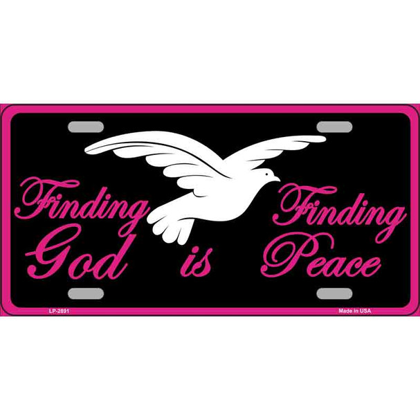 Finding God Finding Peace Black Wholesale Metal Novelty License Plate