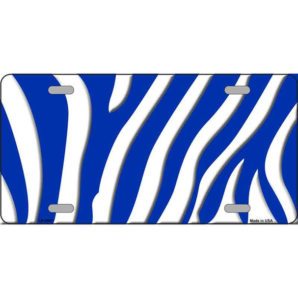 Blue White Zebra Wholesale Metal Novelty License Plate