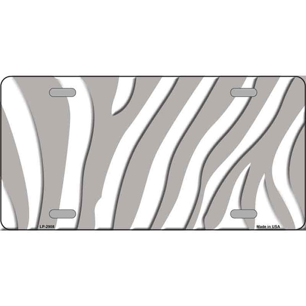 Grey White Zebra Wholesale Metal Novelty License Plate