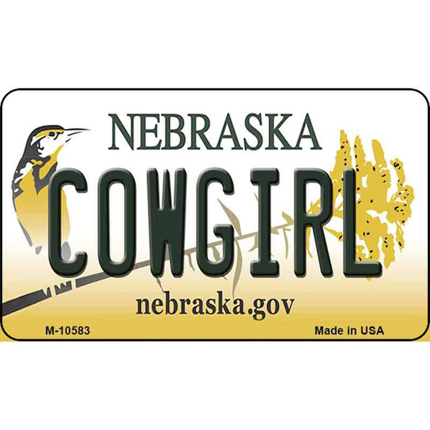 Cowgirl Nebraska State License Plate Wholesale Magnet