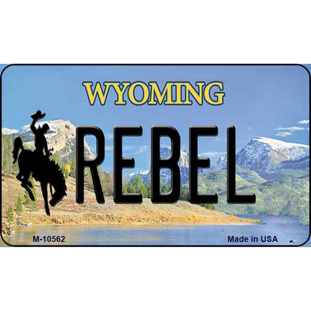 Rebel Wyoming State License Plate Wholesale Magnet