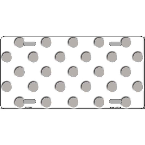 Grey White Polka Dot Wholesale Metal Novelty License Plate