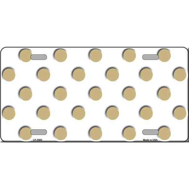 Gold White Polka Dot Wholesale Metal Novelty License Plate