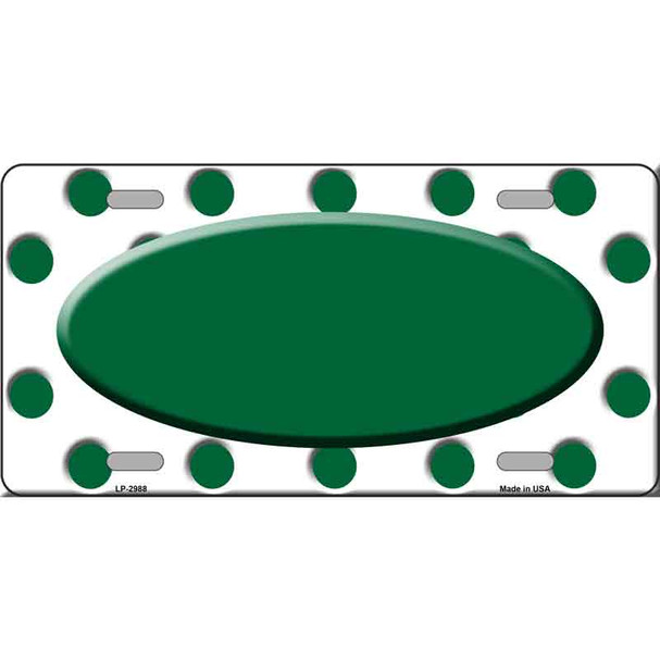 Green White Polka Dot Green Center Oval Wholesale Metal Novelty License Plate