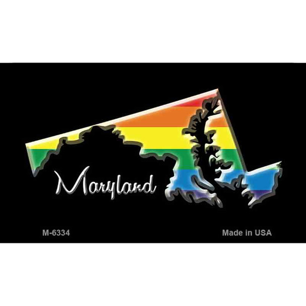 Maryland State Outline Rainbow Wholesale Magnet