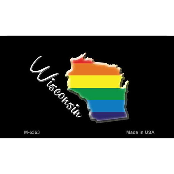 Wisconsin State Outline Rainbow Wholesale Magnet
