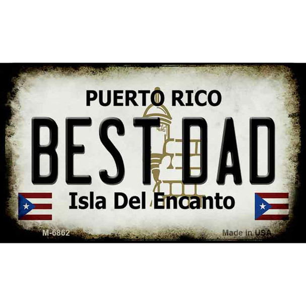 Best Dad Puerto Rico State License Plate Wholesale Magnet M-6862