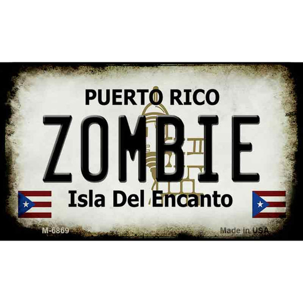 Zombie Puerto Rico State License Plate Wholesale Magnet M-6869