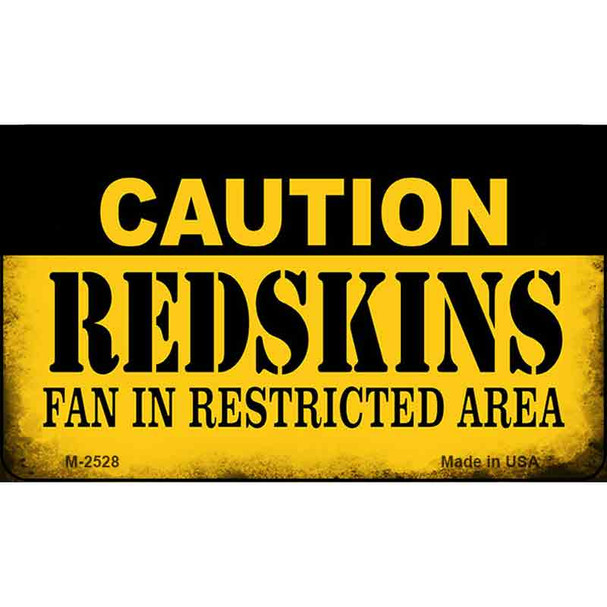 Caution Redskins Fan Area Wholesale Magnet M-2528