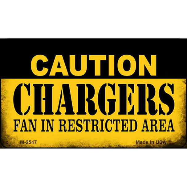 Caution Chargers Fan Area Wholesale Magnet M-2547