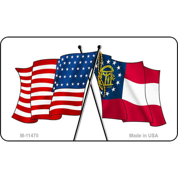 Georgia Crossed US Flag Wholesale Magnet