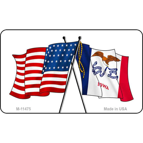 Iowa Crossed US Flag Wholesale Magnet