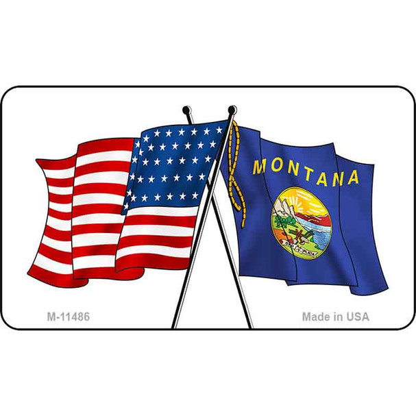 Montana Crossed US Flag Wholesale Magnet