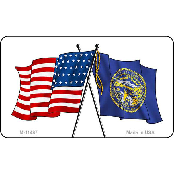Nebraska Crossed US Flag Wholesale Magnet