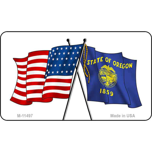 Oregon Crossed US Flag Wholesale Magnet