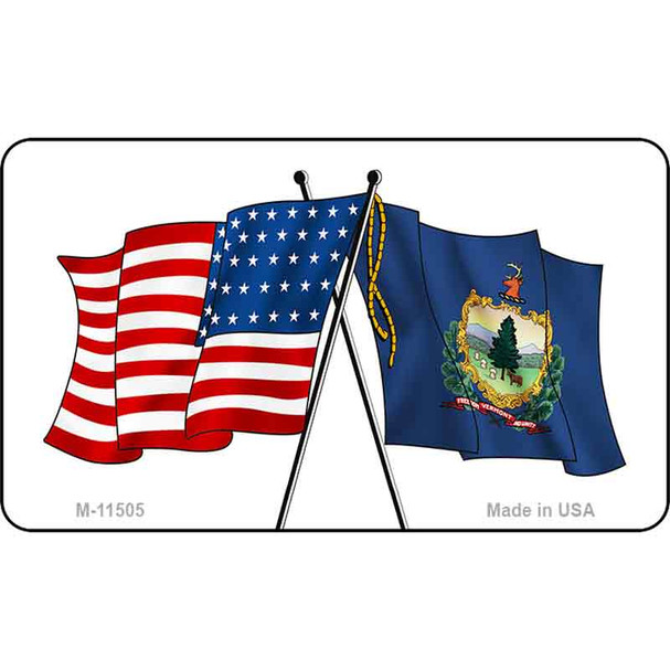 Vermont Crossed US Flag Wholesale Magnet