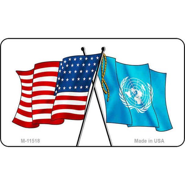 United Nation Crossed US Flag Wholesale Magnet