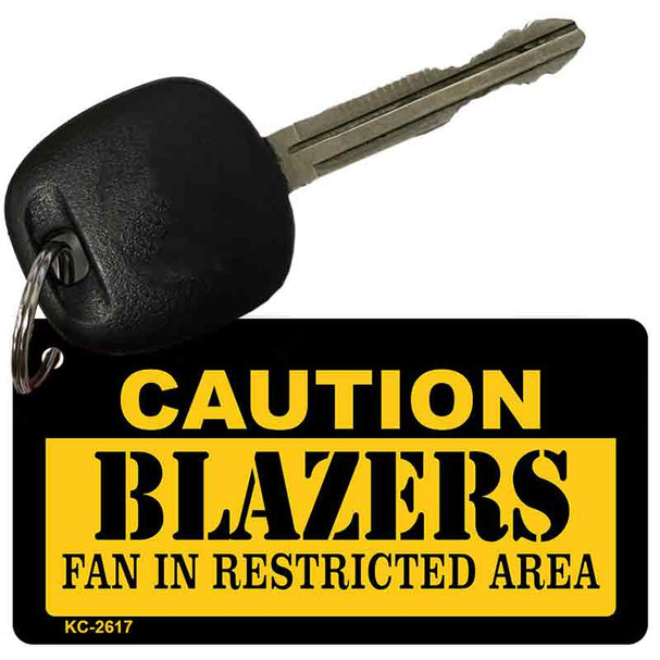 Caution Blazers Fan Area Wholesale Key Chain