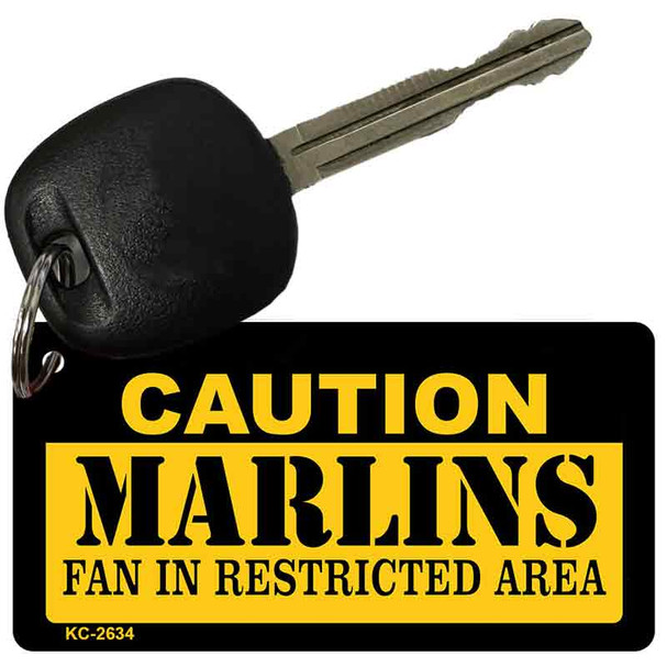 Caution Marlins Fan Area Wholesale Key Chain