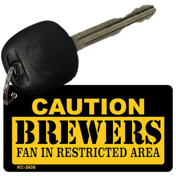 Caution Brewers Fan Area Wholesale Key Chain