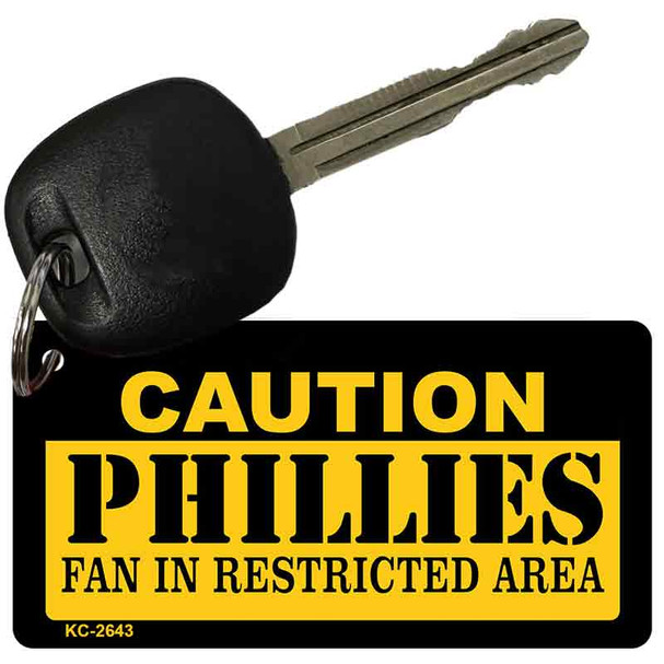 Caution Phillies Fan Area Wholesale Key Chain