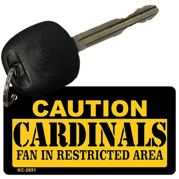 Caution Cardinals Fan Area Wholesale Key Chain