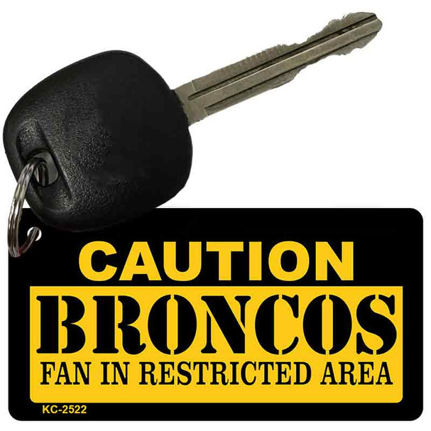 Caution Broncos Fan Area Wholesale Key Chain