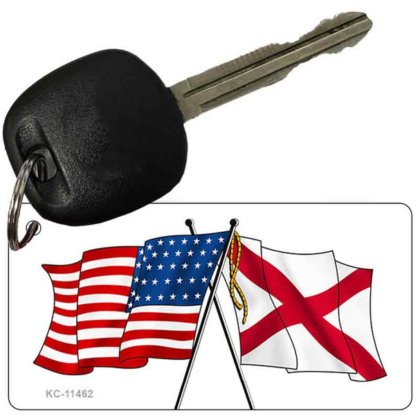 Alabama Crossed US Flag Wholesale Key Chain