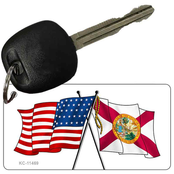 Florida Crossed US Flag Wholesale Key Chain