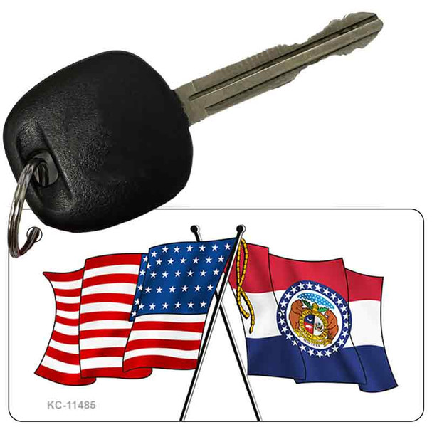 Missouri Crossed US Flag Wholesale Key Chain